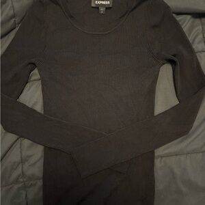 Express Black Ribbed Knit Sweater